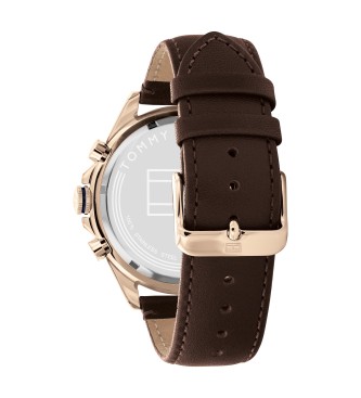 Tommy Hilfiger Montre analogique avec bracelet en cuir Pvd rose