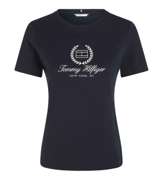 Tommy Hilfiger T-shirt de corte justo com logtipo azul-marinho