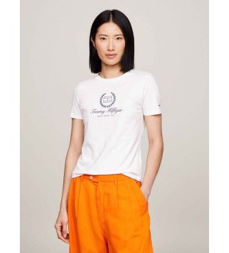 Tommy Hilfiger T-shirt slim con logo bianco