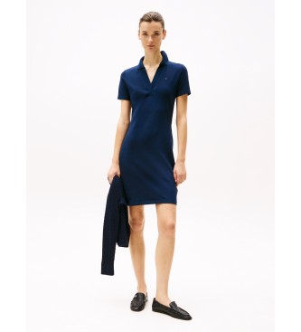 Tommy Hilfiger Kratka polo obleka 1985 v mornariški barvi slim fit