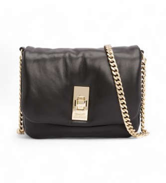 Tommy Hilfiger Leather bag with chain shoulder strap black