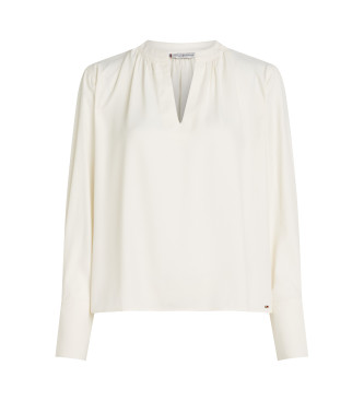 Tommy Hilfiger Blusa ampia beige con scollo a V