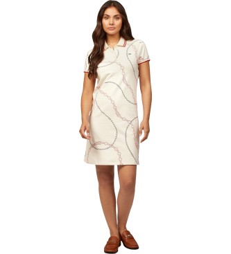 Tommy Hilfiger Minivestido estilo polo ribeteado beige