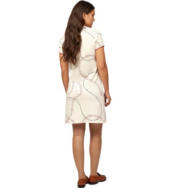 Tommy Hilfiger Minivestido estilo polo ribeteado beige