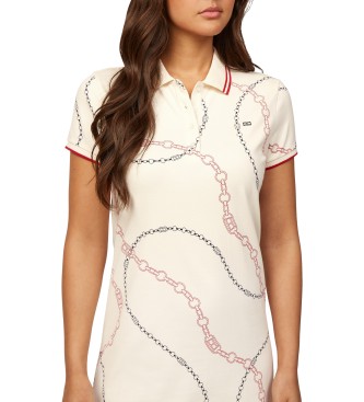 Tommy Hilfiger Beige trimmed polo style mini-dress