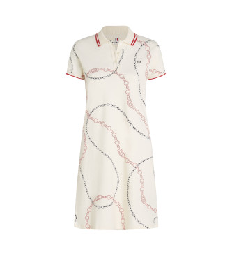 Tommy Hilfiger Beige trimmed polo style mini-dress