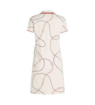 Tommy Hilfiger Beige trimmed polo style mini-dress