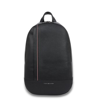 Tommy Hilfiger Rygsk med metallisk logo og sort kornfinish