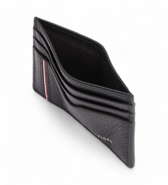 Tommy Hilfiger Corp leather card holder black