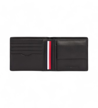 Tommy Hilfiger Lderplnbok Corp Extra svart