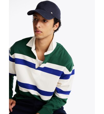 Tommy Hilfiger Firmowa granatowa czapka z daszkiem w jodełkę