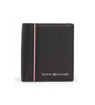 Tommy Hilfiger Carteira de couro Corp Trifold preta