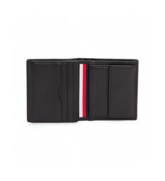 Tommy Hilfiger Leder Brieftasche Corp Trifold schwarz