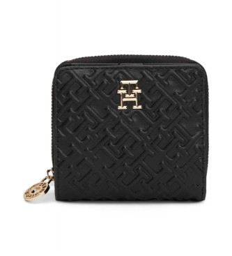 Tommy Hilfiger Portefeuille zipp monogramm en relief noir