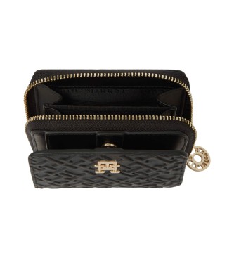 Tommy Hilfiger Portefeuille zipp monogramm en relief noir