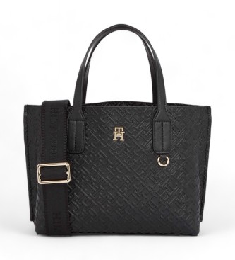 Tommy Hilfiger Tote bag with embossed TH monograms black