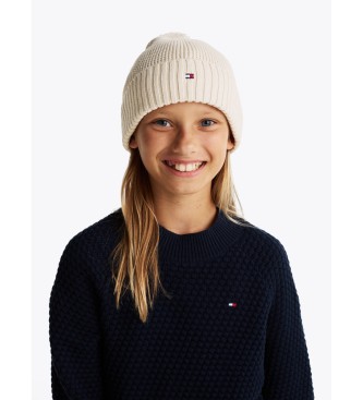 Tommy Hilfiger Gorro essencial com pompom e logtipo branco