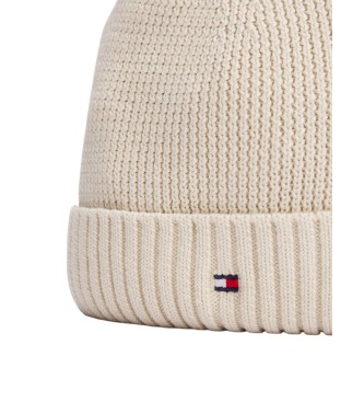 Tommy Hilfiger Berretto essenziale con pompon e logo bianco