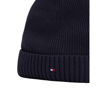 Tommy Hilfiger Berretto essenziale con pompon e logo blu scuro  