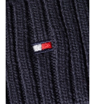 Tommy Hilfiger Essential Hat med pom-pom och marinbl logotyp  