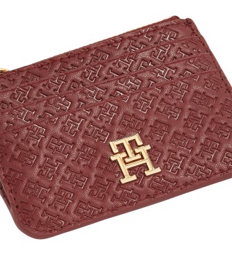 Tommy Hilfiger Maroon relif kaarthouder  