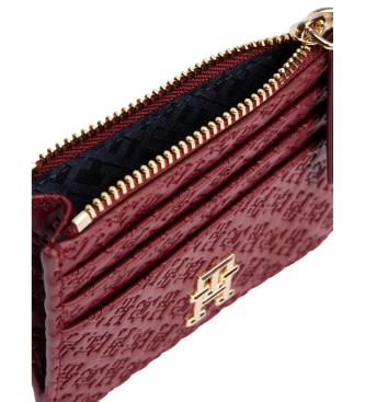 Tommy Hilfiger Maroon embossed card holder  