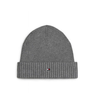 Tommy Hilfiger Bonnet gris en coton Pima avec drapeau