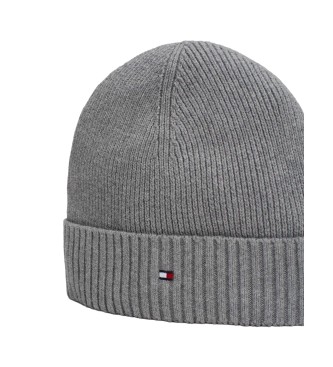 Tommy Hilfiger Bonnet gris en coton Pima avec drapeau