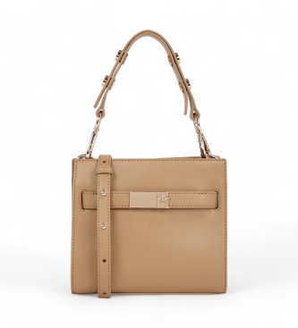 Tommy Hilfiger Bolso satchel Heritage con tachuelas beige