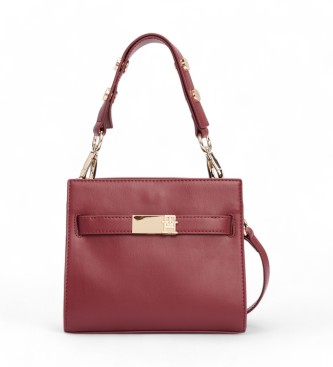 Tommy Hilfiger Bolso satchel Heritage con tachuelas granate 