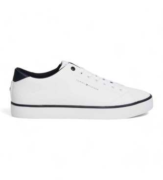 Tommy Hilfiger Białe skórzane buty treningowe Hi Vulc Core Low