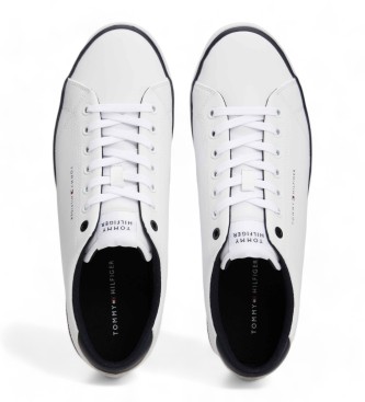 Tommy Hilfiger Białe skórzane buty treningowe Hi Vulc Core Low