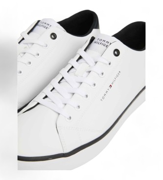 Tommy Hilfiger Białe skórzane buty treningowe Hi Vulc Core Low