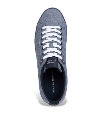 Tommy Hilfiger Grijze chambray linnen pantoffels