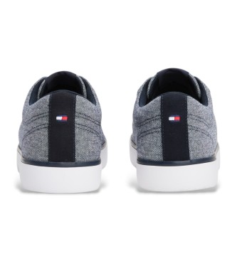 Tommy Hilfiger Hausschuhe aus grauem Chambray-Leinen