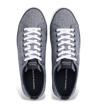 Tommy Hilfiger Hausschuhe aus grauem Chambray-Leinen