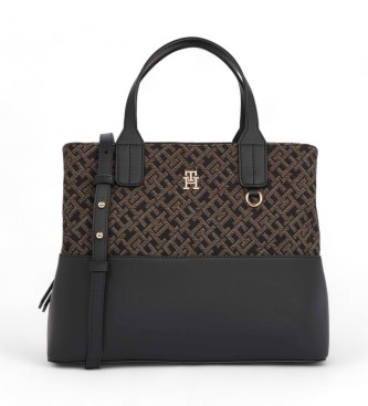 Tommy Hilfiger Saco Jacquard Med Satchel preto