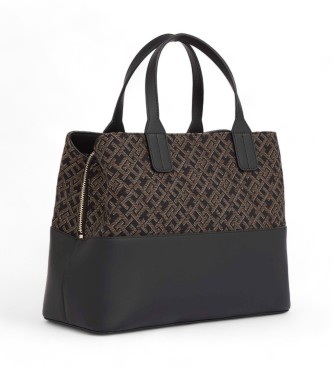 Tommy Hilfiger Saco Jacquard Med Satchel preto