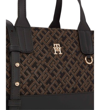 Tommy Hilfiger Saco Jacquard Med Satchel preto