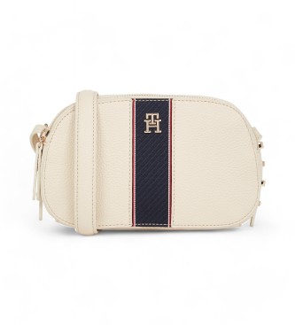 Tommy Hilfiger White textured shoulder bag