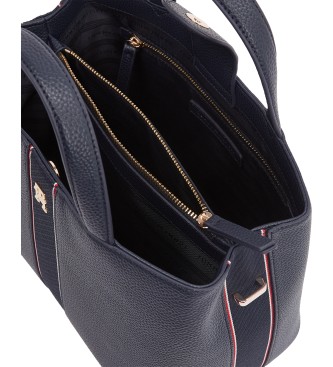 Tommy Hilfiger Navy monogrammed satchel bag