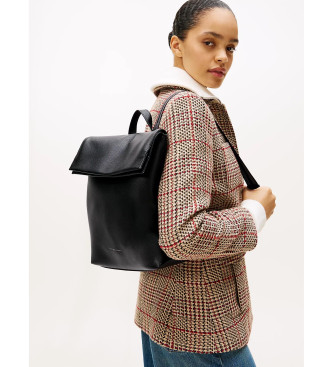 Tommy Hilfiger Sac  dos avec rabat et logo mtallique noir