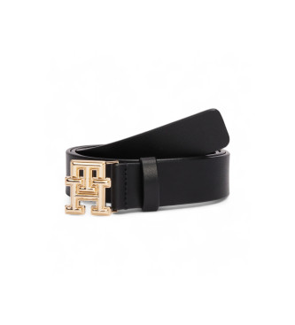 Tommy Hilfiger Leather belt with distinctive buckle black