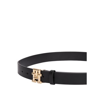 Tommy Hilfiger Leather belt with distinctive buckle black