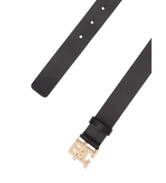 Tommy Hilfiger Leather belt with distinctive buckle black