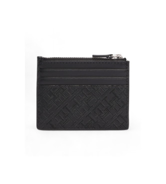 Tommy Hilfiger Monogramm Leder Geldbrse Schwarz