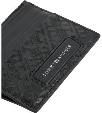 Tommy Hilfiger Carteira de couro Monogram Preto