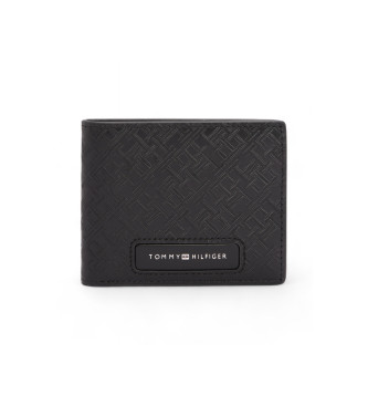 Tommy Hilfiger Carteira de couro Monogram Preto