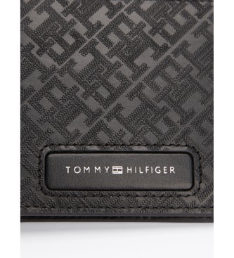 Tommy Hilfiger Monogramm Leder Geldbrse Schwarz