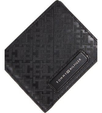 Tommy Hilfiger Carteira de couro Monogram Preto